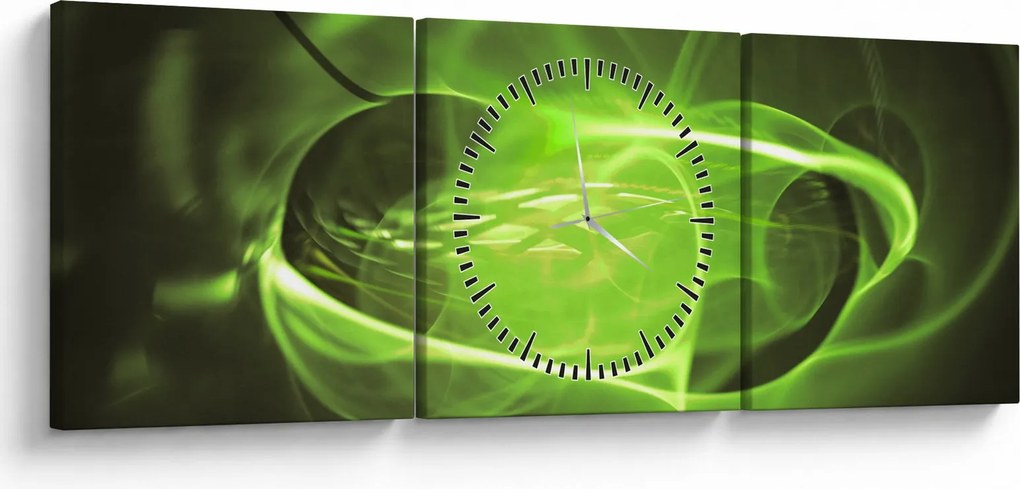 Modern absztrakt kép (órával) (90x30 cm)