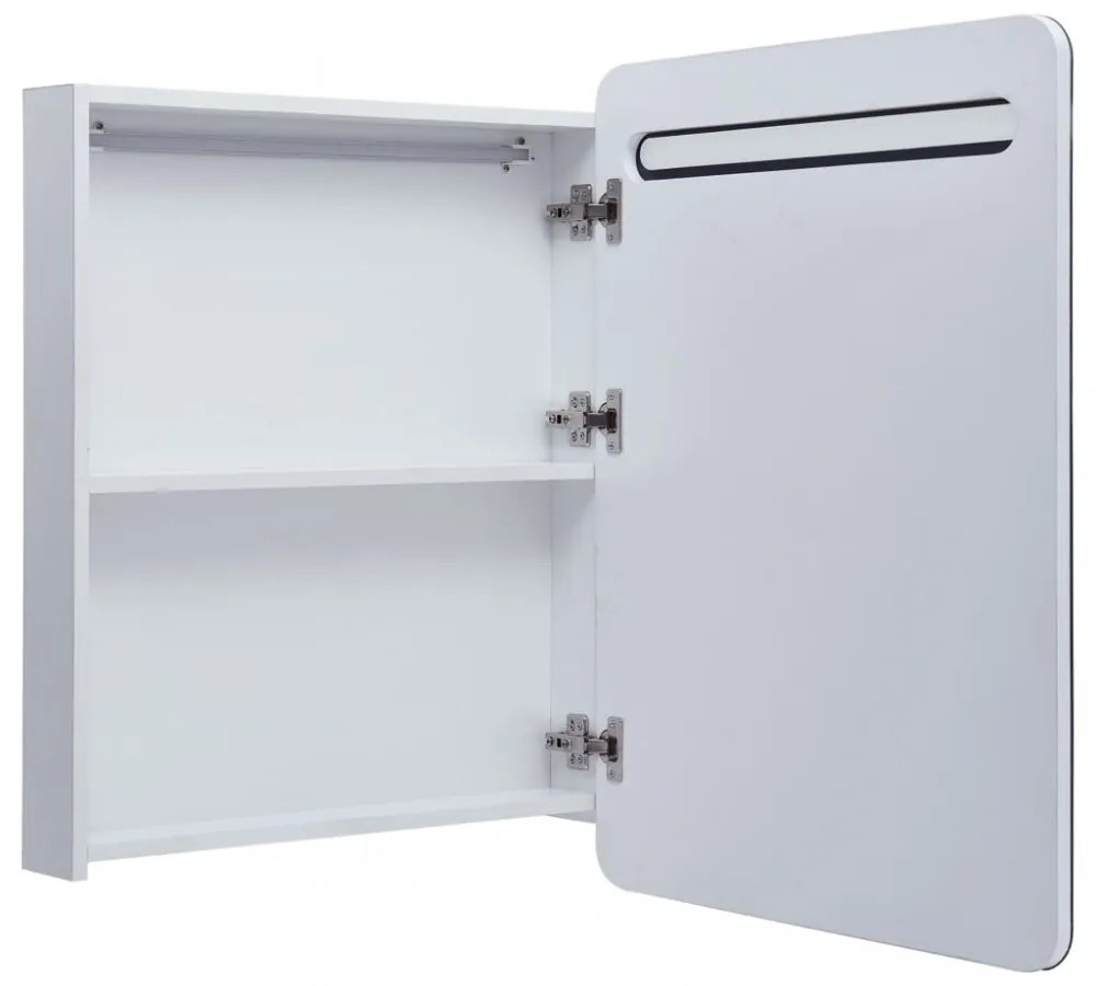 tükrös fürdőszobaszekrény LED világítással 60 x 11 x 80 cm