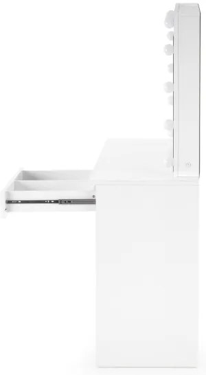 Sminkasztal LED-világítással HOLLYWOOD 140x94 cm fehér