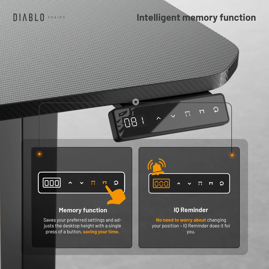 Diablo X-Tensio Állítható Magasságú Íróasztal 1600 Fekete