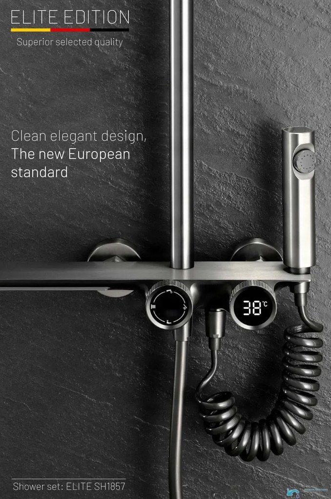 Falon kívüli zuhanyrendszer ELITE EDITION SH1857 termosztáttal, több színváltozatban — Igen