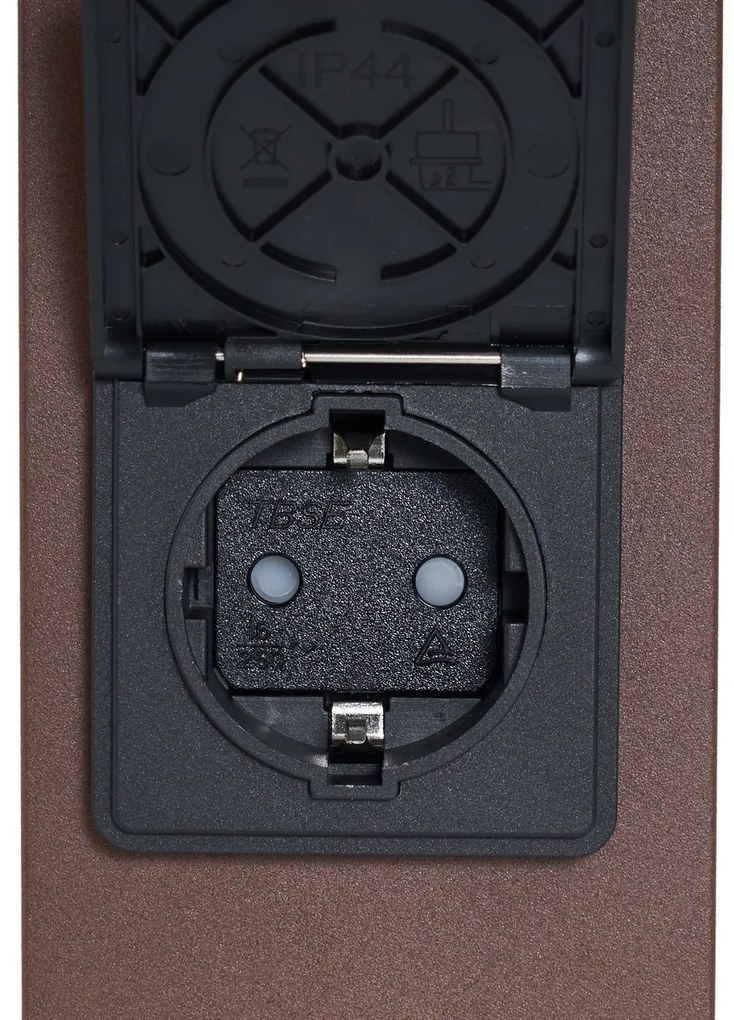 Ipari kültéri oszloplámpa rozsdabarna füstüveggel 70 cm alkonyatérzékelővel IP44 - Denmark