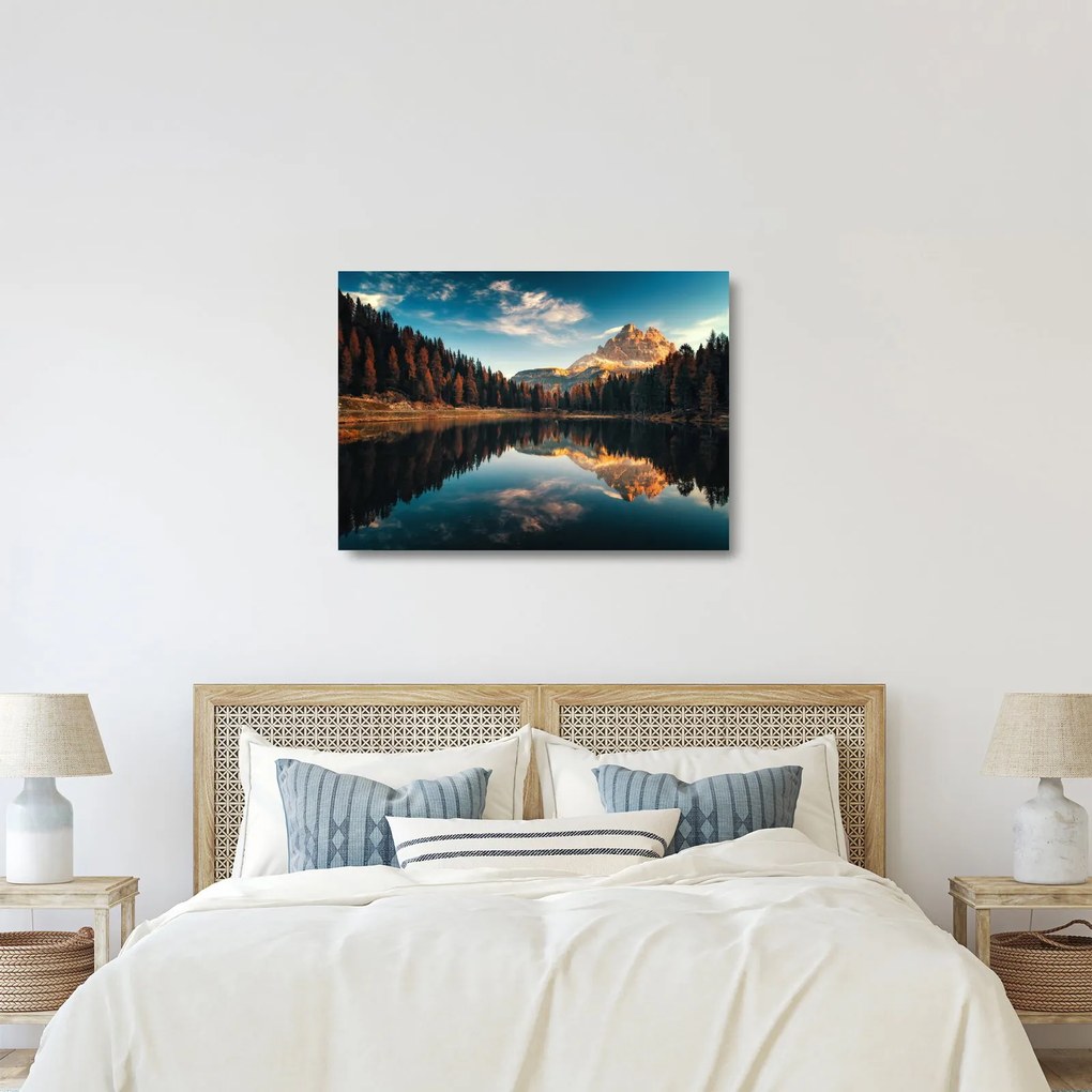 Kép - alpesi, olaszország, dolomitok, Antorno (üvegen) (70x50 cm)