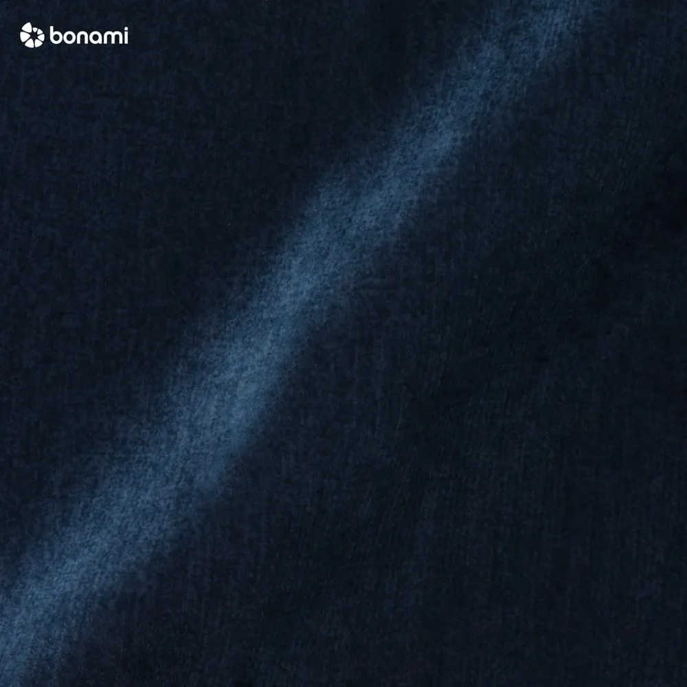 Kék bársony kinyitható-tárolóhelyes sarokkanapé (bal oldali-L alakú) Laurence – ELTAP