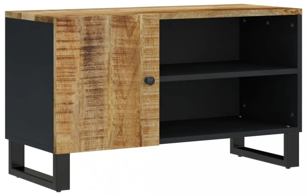 tömör mangó- és szerelt fa TV-szekrény 80 x 33 x 46 cm