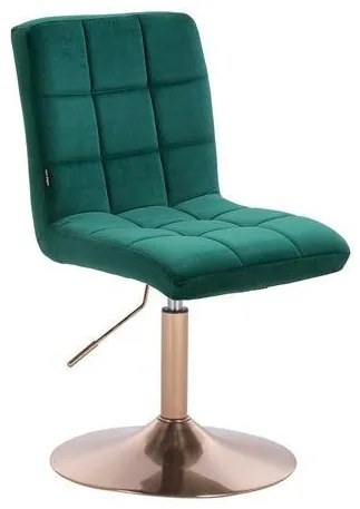 HR7009N Sötétzöld modern velúr szék arany lábbal
