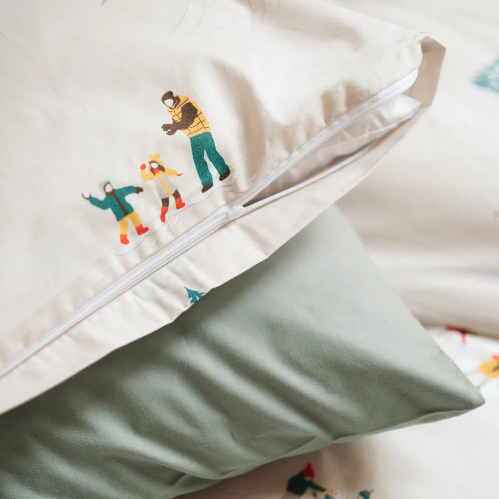 Goldea pamut ágyneműhuzat - téli örömök 140 x 200 és 70 x 90 cm