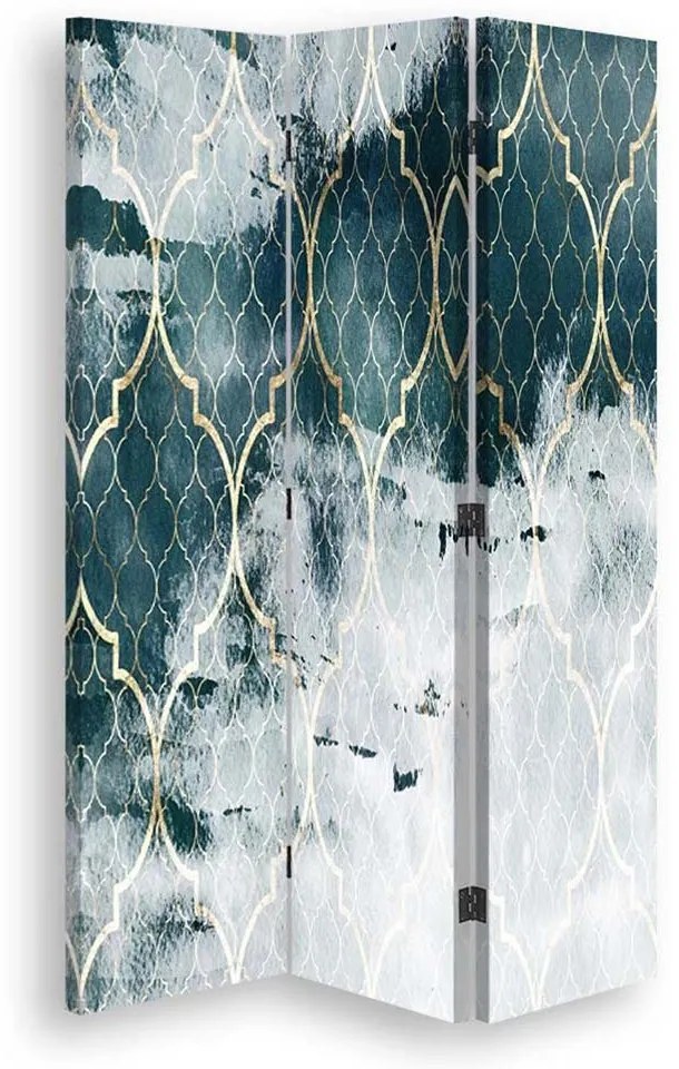 Gario Paraván Marokkói lóhere türkizkék színben Méret: 145 x 170 cm, Kivitelezés: Klasszikus paraván