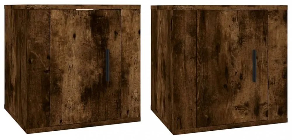 2 db füstös tölgy falra szerelhető TV-szekrény 40x34,5x40 cm