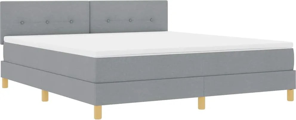 vidaXL LED Box Spring Ágy matracmal Világosszürke 180 x 200 cm szövet