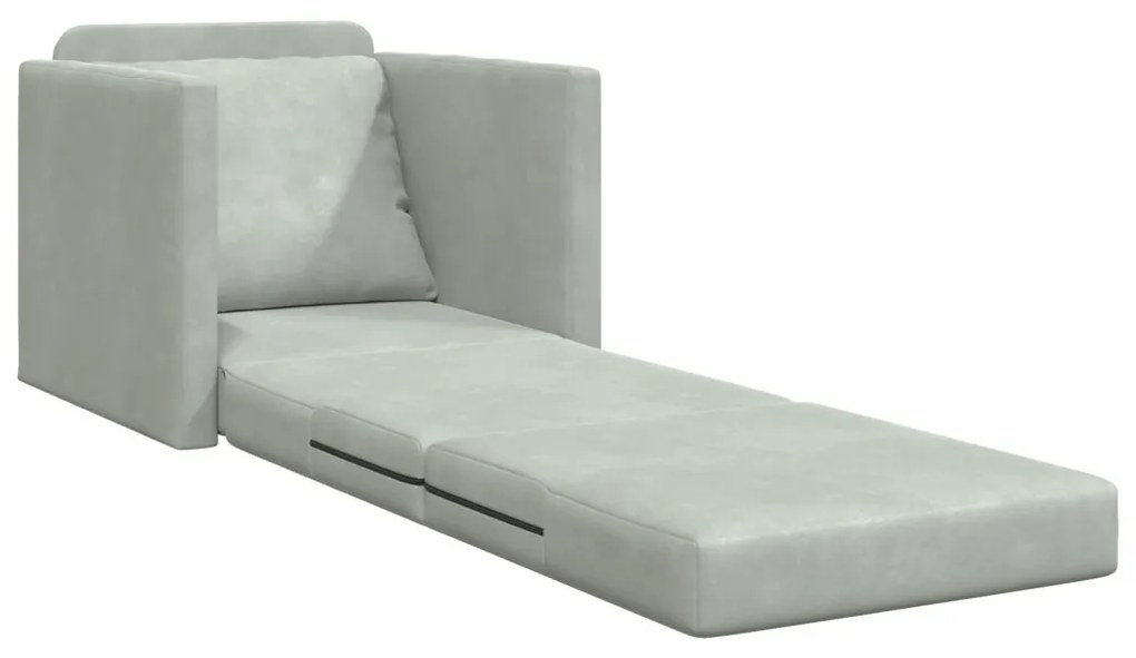 Egyszemélyes Floor Sofa Átalakítható Szövet 74x77x81 cm Világosszürke