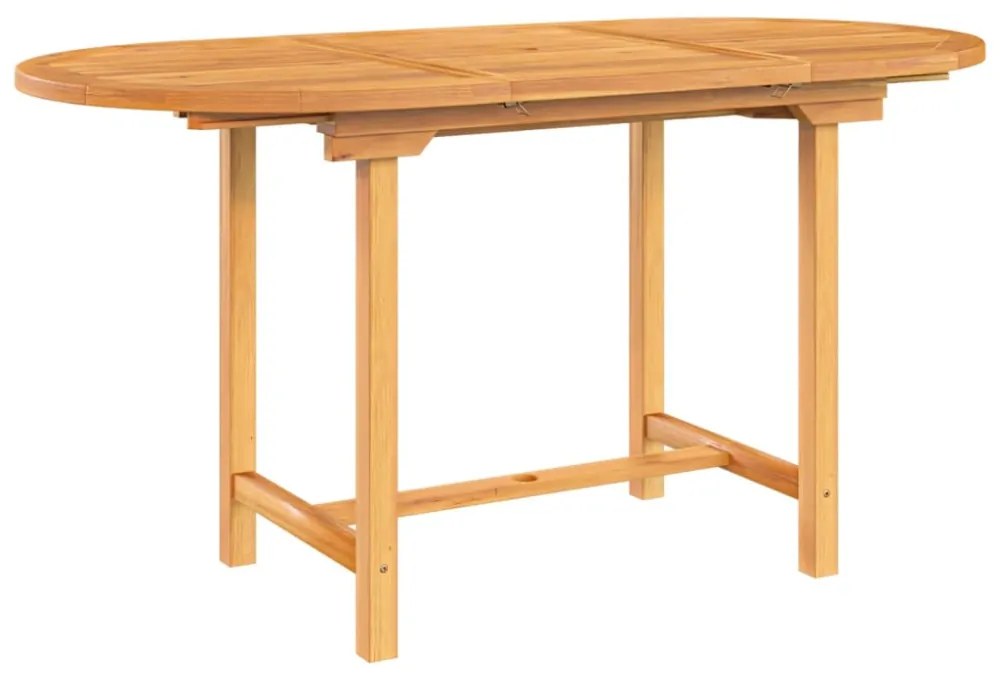 kihúzható tömör tíkfa kerti asztal 110-160 x 80 x 75 cm