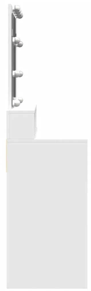 fehér fésülködőasztal LED-del 80 x 41 x 144,5 cm