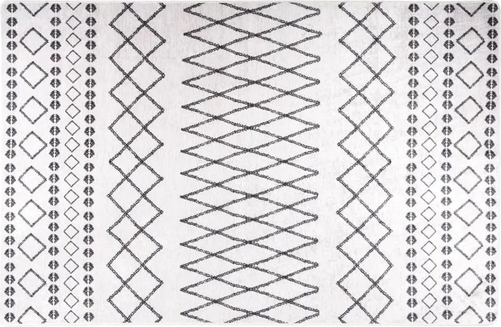 vidaXL fekete és fehér csúszásmentes mosható szőnyeg 160 x 230 cm