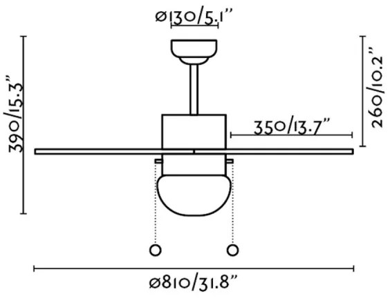 FARO 33179 - Mennyezeti ventilátor PALAO 1xE14/40W/230V