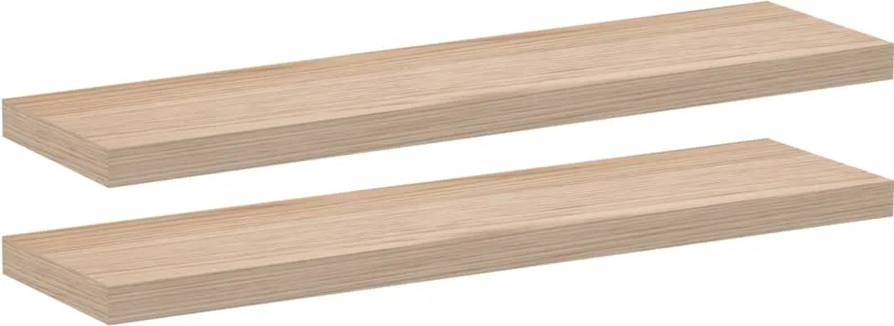 vidaXL 2 db szerelt fa függőpolc 90 x 23,5 x 4 cm