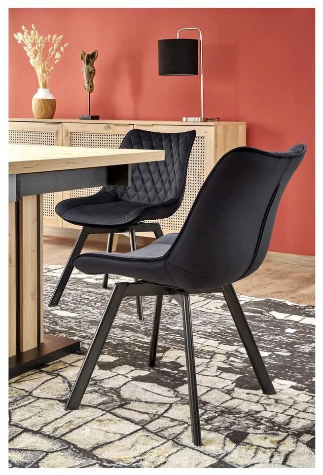 Lamello étkezőasztal 160 cm, artisan tölgy / fekete