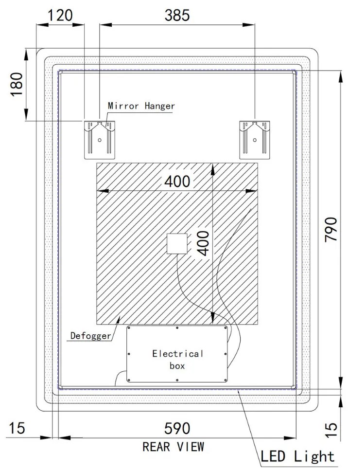Álló fürdőszobai LED tükör 70x90cm | Gesztusvezérlés - Páramentesítő - Fényerő és színhőmérséklet szabályozás | Welland Type20V
