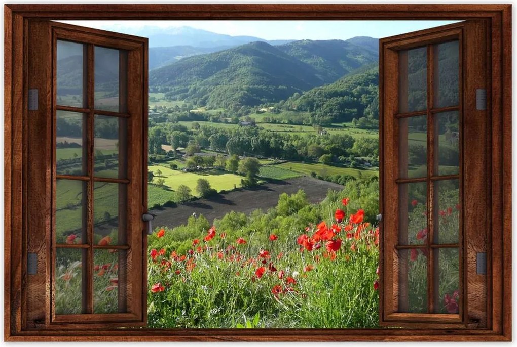 Poszterek 90x60 Virágos kilátás a hegyekben