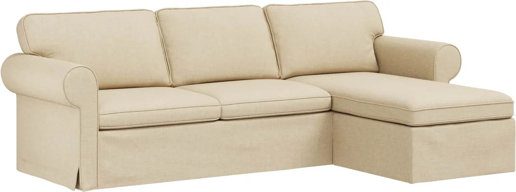 vidaXL Kanapé Krém 215 x 138 x 80 cm szövet
