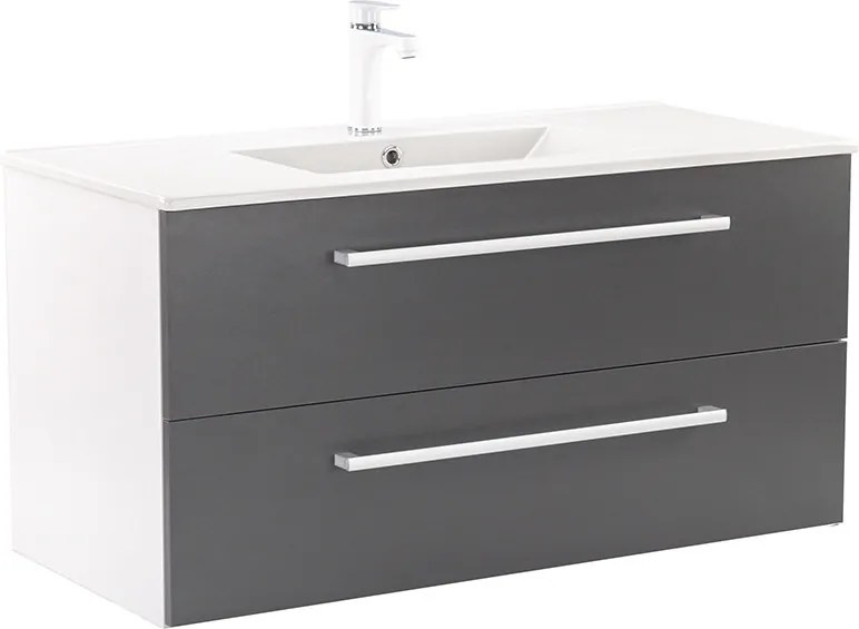 Vario Clam 100 alsó szekrény mosdóval fehér-antracit