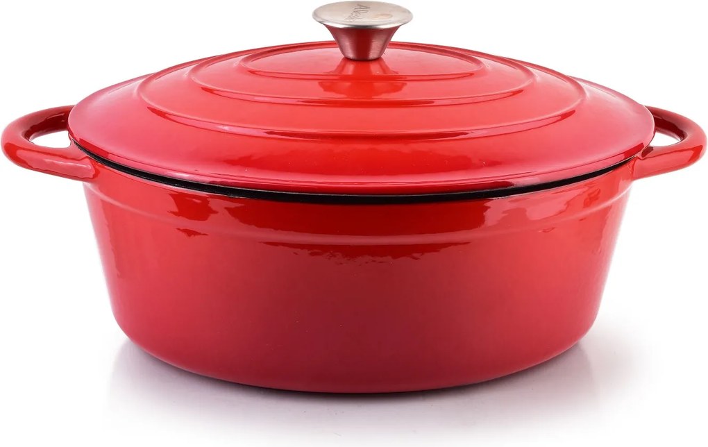 Öntöttvas zománcozott libasütő piros 4,7 l-es sütőtál