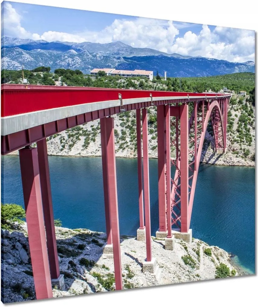 Vászonkép 90x90 Horvátország Maslenica híd