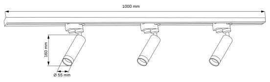Spotlámpa sínrendszerhez FADO 3xGU10/10W/230V fekete