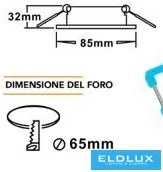 UNIVERSO Vizzáró süllyesztett lámpatest 1xPAR16 foglalat nélkül IP44 Fehér D85x32mm Kivágás:D65mm