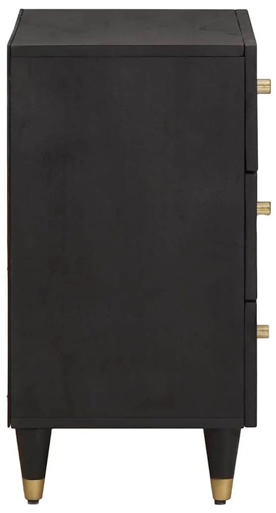 vidaXL Éjjeliszekrény fiókkal Fekete 50 x 33 x 62 cm Tömör Mangófát