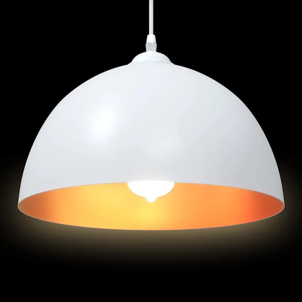 függőlámpák 2 db Állítható magasságú E27 fehér Ø 30 cm Fém