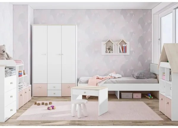 Éjjeli szekrényke BUBO 58x69 cm fehér/világos bükk