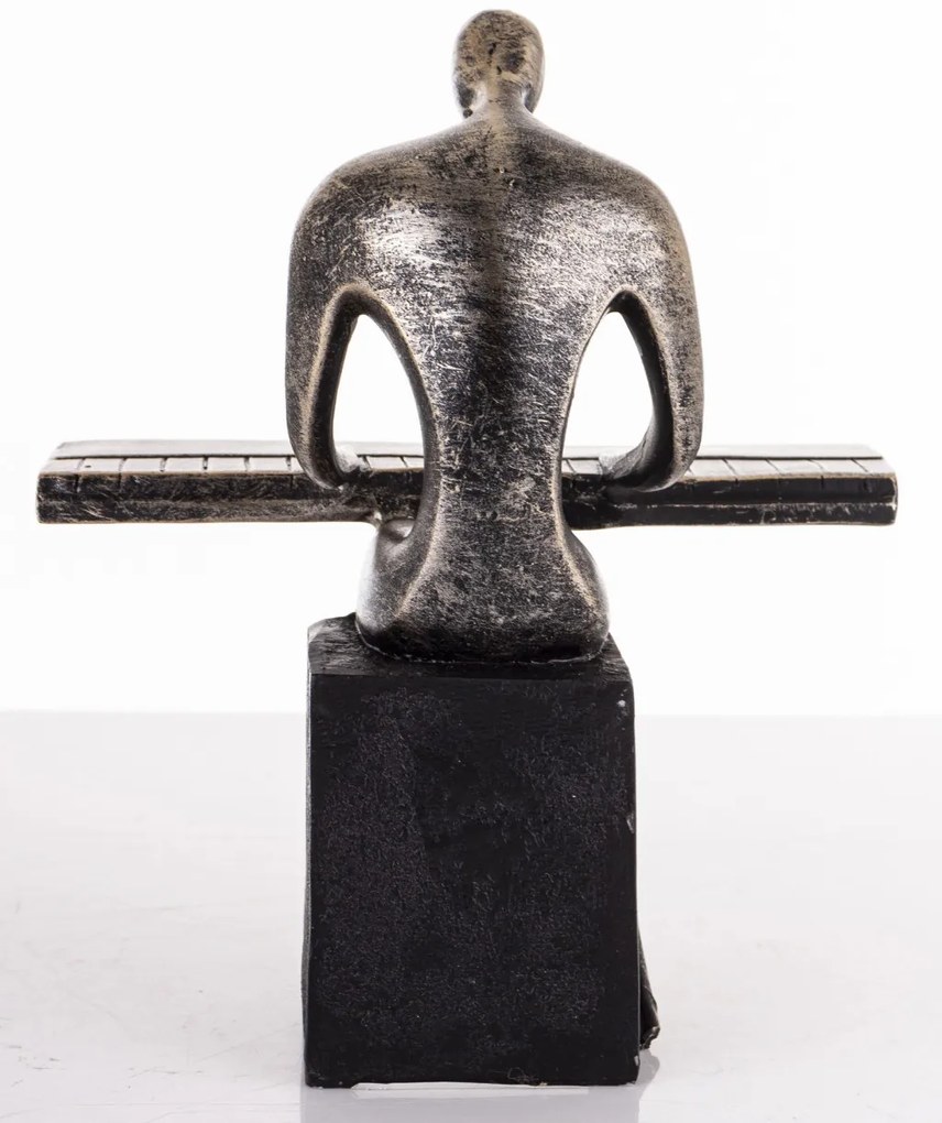 Figura Zenész Műanyag Fekete, Arany 18x15,5x18cm