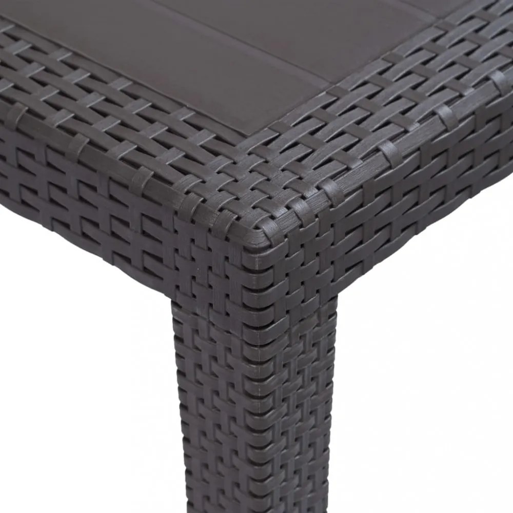 barna rattan küllemű műanyag kerti asztal 79 x 79 x 72 cm