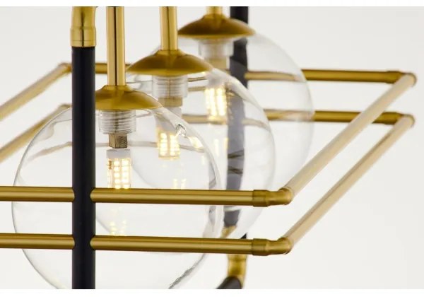 Jupiter 2030 - Csillár zsinóron FIORI 3xG9/10W/230V fekete/arany/átlátszó