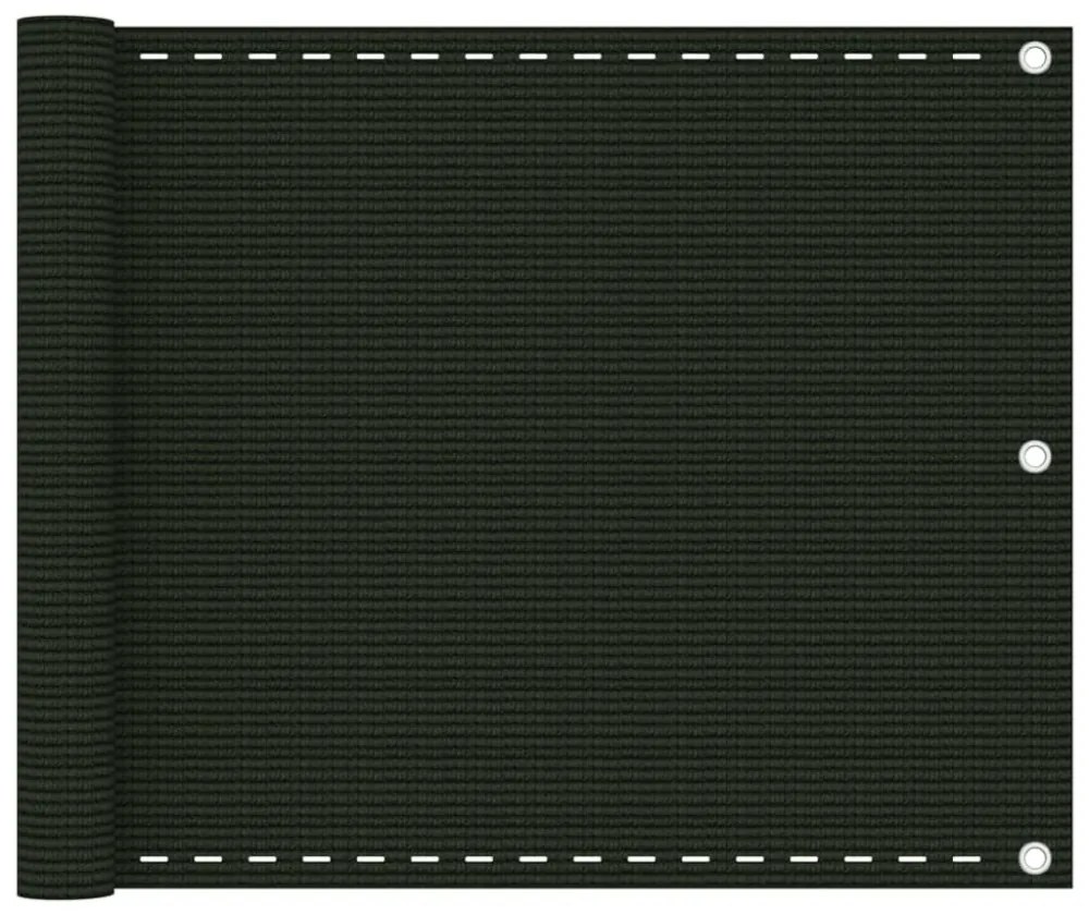 sötétzöld HDPE erkélytakaró 75 x 600 cm