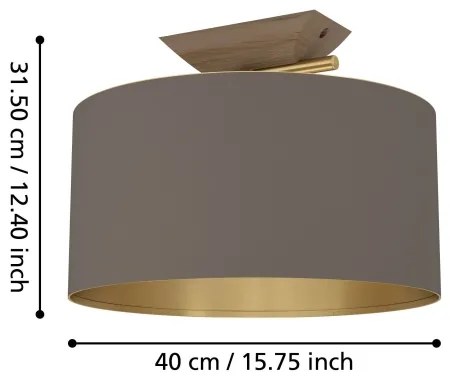 Eglo 390335 - Mennyezeti lámpa SANTANDRIA 1xE27/40W/230V barna/arany