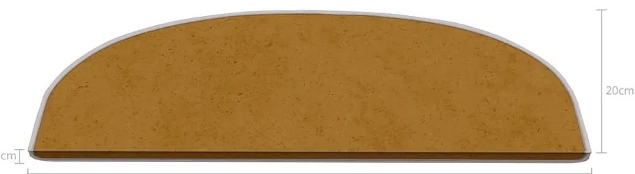 Világosbarna lépcsőszőnyeg szett 16 db-os 20x65 cm Plain Color – Vitaus