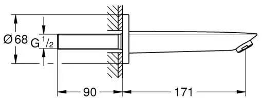 GROHE 13255001 - BAUCOSMOPOLITAN 171 mm kádlefolyó fényes króm