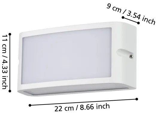 Eglo 900807 - LED Kültéri fali lámpa CAMARDA LED/10,5W/230V fehér IP54