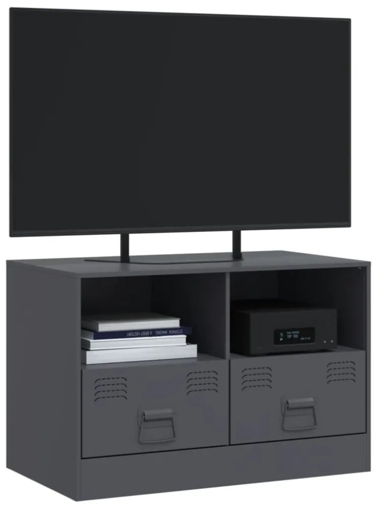 antracitszürke acél TV-szekrény 67 x 39 x 44 cm