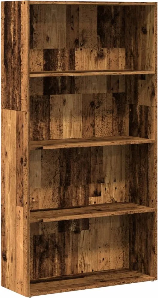 vidaXL antik fa színű szerelt fa könyvespolc 80 x 30 x 152 cm