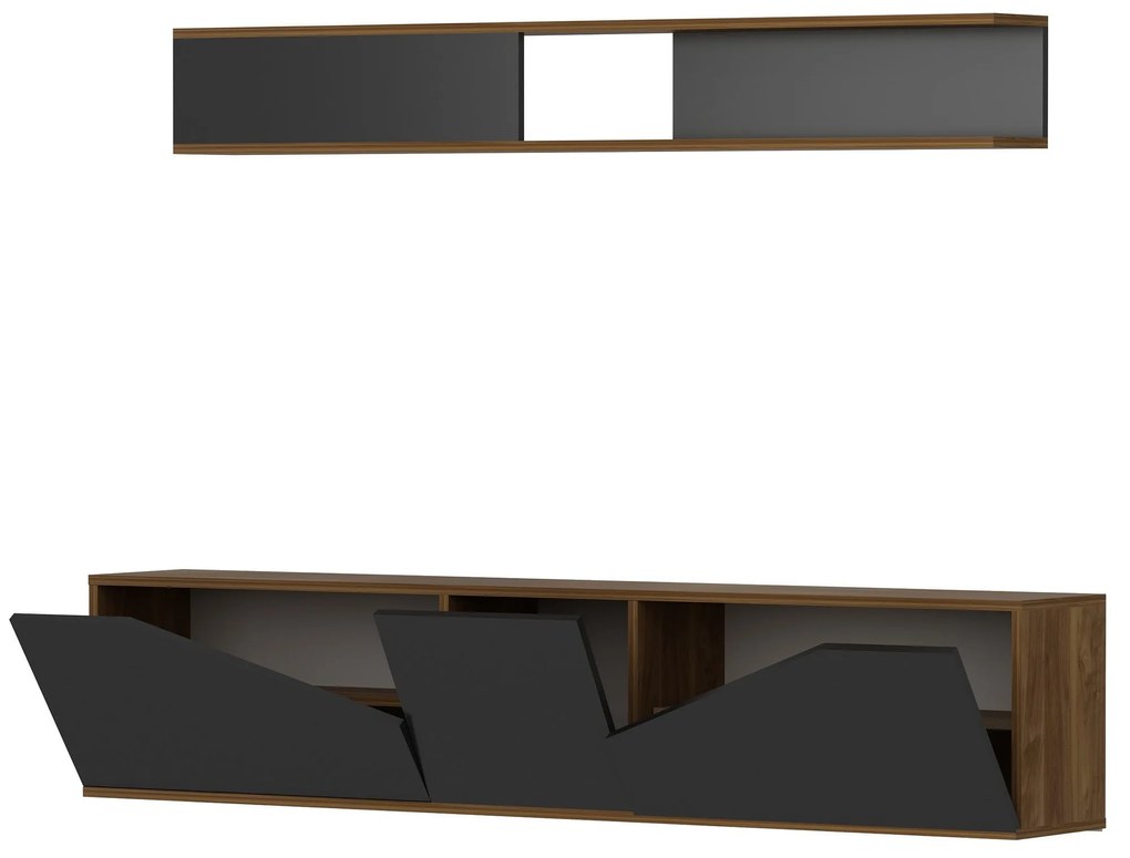TV szekrény Taç - Walnut, Black