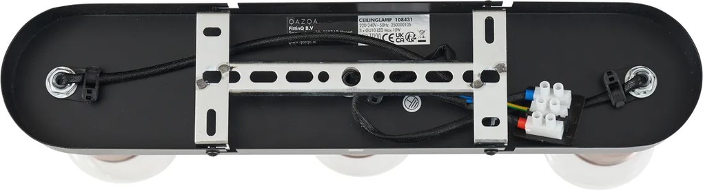 Lekerekített mennyezeti spotlámpa sötét bronz 3-lámpás állítható - Veerle