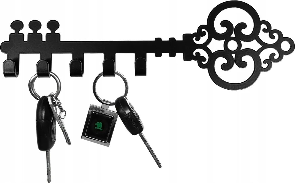 Akasztó ruhatartó kulcs kampó Kulcs Fekete