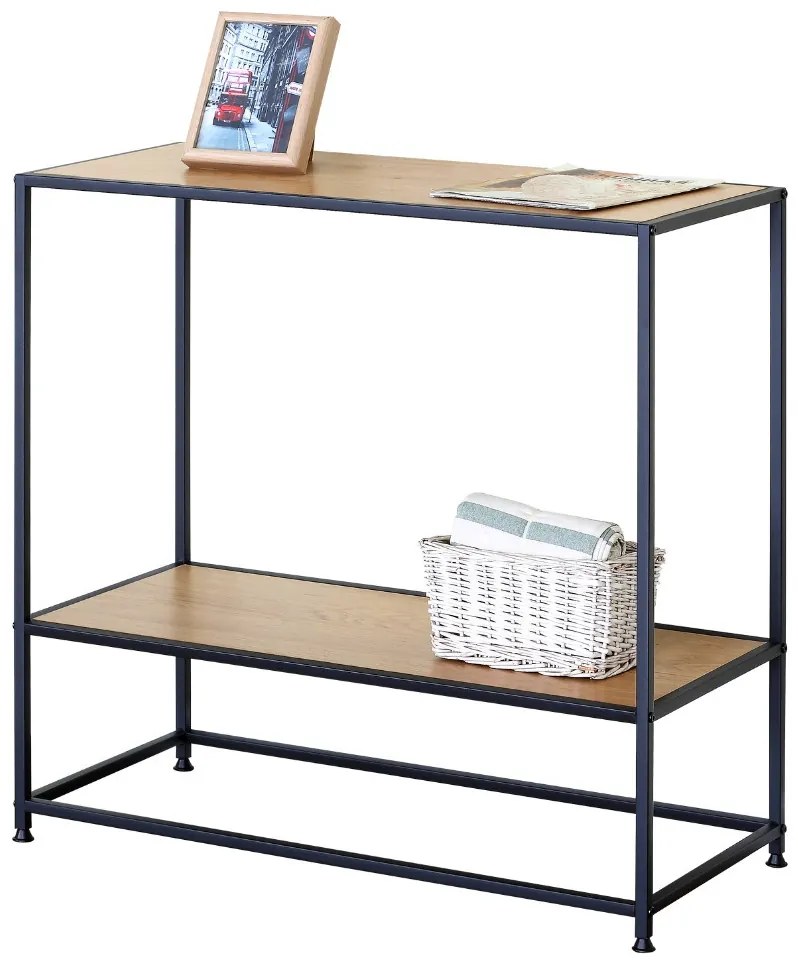 Intenso Home konzolasztal / előszobai lerakóasztal 80 x 36cm (Aranytölgy) | Masszív fém váz