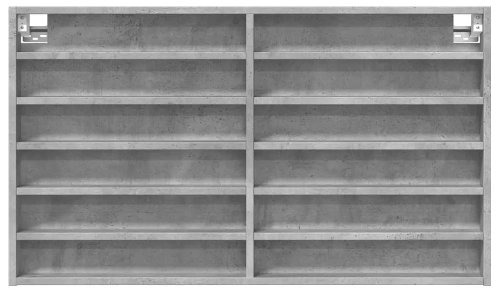betonszürke szerelt fa vitrinszekrény 100 x 8,5 x 58 cm