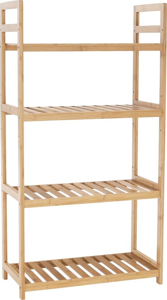 4 polcos polcállvány, természetes bambusz, FIORE TYP 2