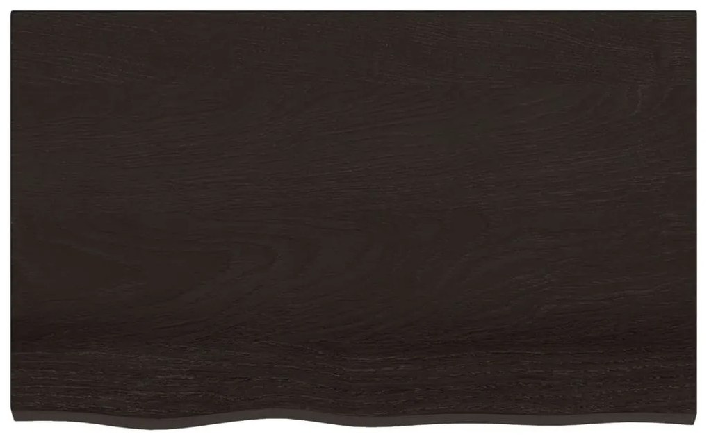 sötétbarna kezelt tömör fa fürdőszobai pult 80x50x(2-6) cm