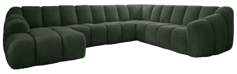 Sötétzöld sarokkanapé (jobb oldali-U alakú) Shell – Miuform